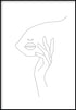 hand on face line art poster